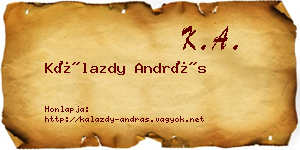 Kálazdy András névjegykártya