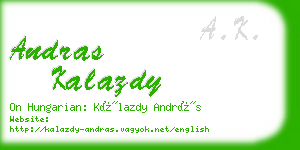 andras kalazdy business card
